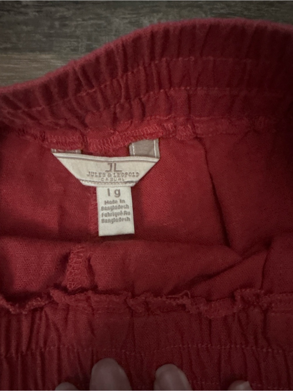 Women’s Red Drawstring Button-Cuff Pants - Picture 2 of 4